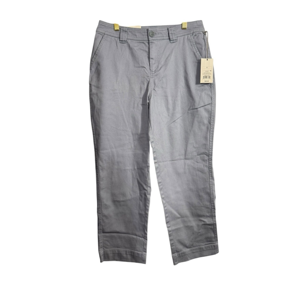 Size 6 Women's A New Day Gray High Rise Stretch Straight Crop Pants
